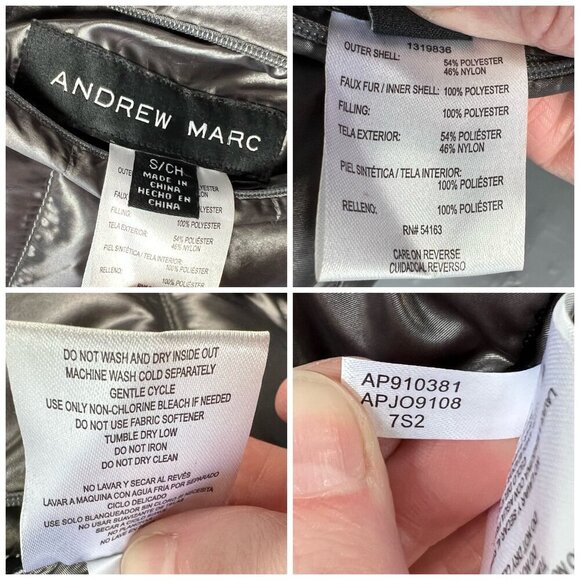 Andrew Marc Reversible Quilted Puffer Jacket Hooded Small - Picture 5 of 12